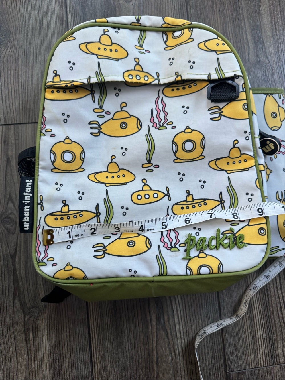 Preschool Daycare Kids Bookbag - Yellow Submarine Print - Picture 6 of 7